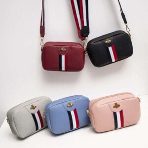 2023 Japan and South Korea New Women's Casual Square Single Shoulder Crossbody Fresh Colored Ribbon Phone PU Small Bag