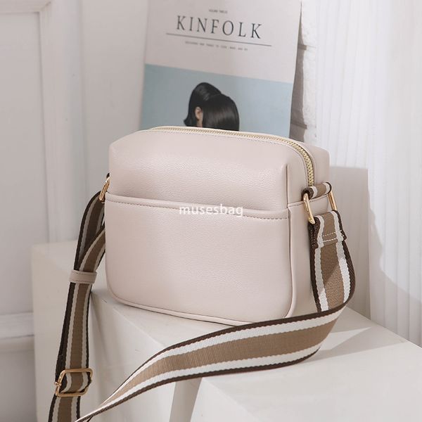 Trendy Women's Fashion Bag Temperament Solid Color PU Multi functional Crossbody Bag Large Capacity Lightweight One Shoulder Small Square Bag