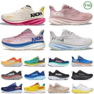 hokh Designer Bondi 8 Running Shoe hokhs Shoes Womens Clifton 8 Clifton 9 Triple Black White Bellwether Blue Fog Mist Peach Mountain Vibrant Orange Sport Men