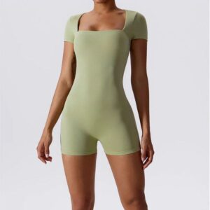 Yoga Outfit Clothes Shorts Short Sleeve Suit Women s Gym Workout Tracksuit Sports Fitness Exercise Bodysuit 2544