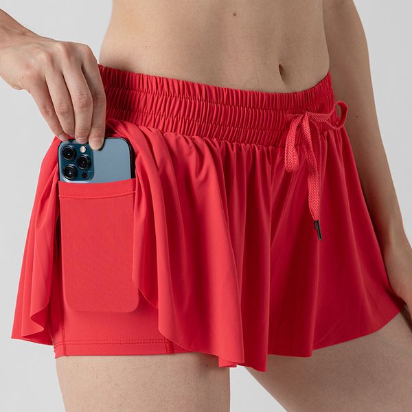 fake twopiece split skirt with pockets tennis yoga sports skirt