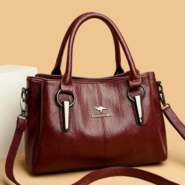 Totes High-quality Soft Leather Handbags Women Bags Designer High-capacity Ladies Crossbody Hand For 2024 Sac A Main