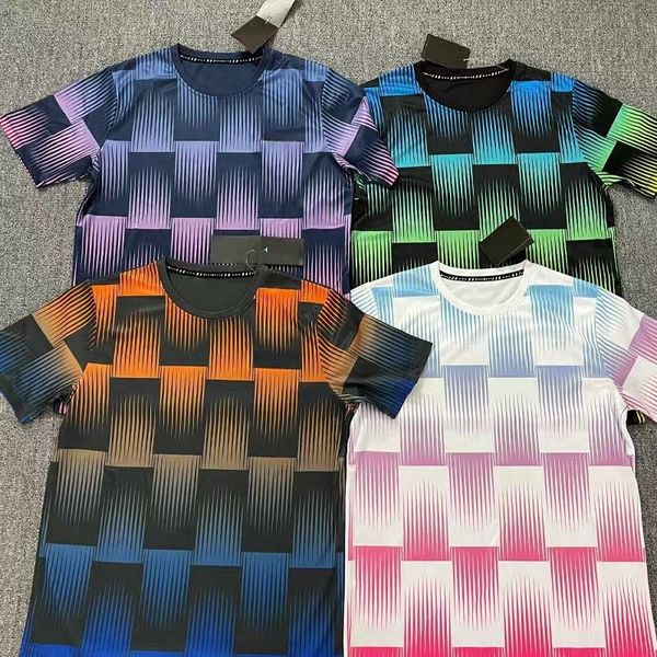 Tech sports t shirts summer mens short sleeve ice silk t-shirt jersey fitness basketball quick dry gradient stripe shirt running jogger sportswear gym tracksuit xxl