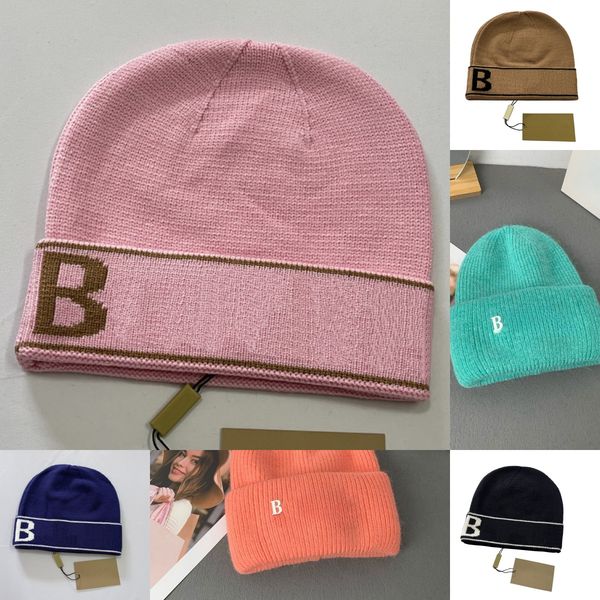 Autumn winter knitted beanie bb letter conjoined decal logo Caps for Men Women Outdoor Sport Wool Warm Skull Beanies Cap Casual Couple Street Hat Y8