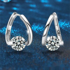 Irregular Moissanite Stud Earrings, 925 Silver