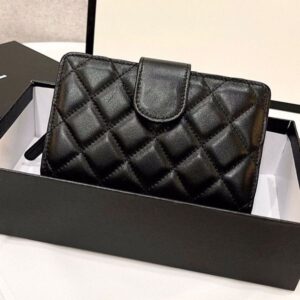 Designer Classic Wallets Black Sheep skin Leather Wallet Classic card holder Clutch Bags Luxurys Purse Card Women Ccredit card slot Fortune Bag 15m