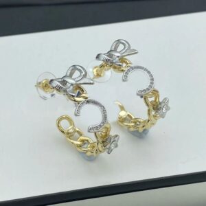 Luxury Earrings Designer Brand Stud 18K Gold Plated Letters Crystal Wedding Jewelry for Women Party Gift with Box