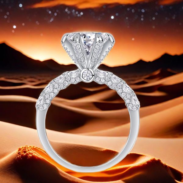 D color VVS1 1/2/3CT moissanite love ring S925 sterling silver Classic highly popular auspicious for marriage proposal Versatile design Gift for girlfriend sister