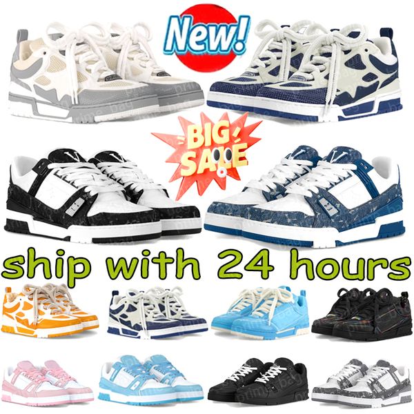 Designer Shoes Skate Shoes Trainers High Quality Men's and Women's Sneakers Casual Fashion Running Lace-up Low-top Sports Breathable Black White Trendy Casual Sports