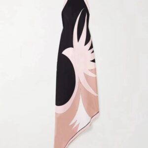 Geometric Print One Piece Swimsuit for Women Chain Straps Swimwear Open Back Padded Bathing Suits Sexy Vacation Tropical Camisole Beach Swimming Suit S-XL 6688