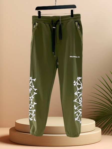 Stylish Men's Embroidered Camo Printed Cargo Joggers with Comfortable Elastic Waist for Everyday Wear