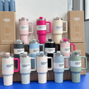 US Stock with 40oz Mug Turmbler With Handle Lids Straw Stainless Steel Vacuum Insulated Car Mug Double Wall coffee Thermal Iced Travel Cup Insulated cup