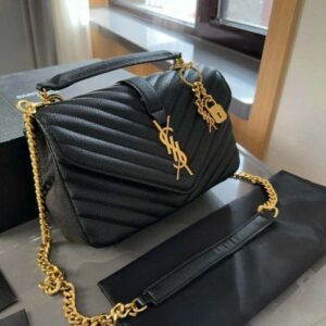 Designer Bag Luxury Bag Shoulder Bag Black Handbag Seam Versatile Classic Leather Chain Crossarm Bill of Lading Shoulder Bag Medium Women's Black Sandwich Zipper Bag