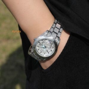 Luxury Jewelry VVS Moissanite High Quality New Round Big Dial Designer Mechanical Watch Luxury Minimalist Fashion Diamond Men Pass the diamond tester