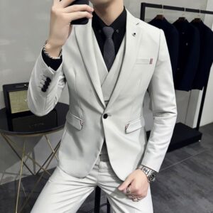 H312 Business suit men's Korean style slim fit solid color suit wedding suit