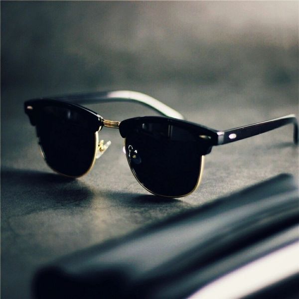 Men's semi-rimmed retro sunglasses 2023 - stylish sunglasses for women for driving, with unique design.