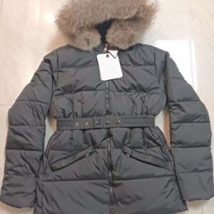 Women NFC Designer Down Jacket Warm White Duck Puffer Parka with Soft Wolf Fur Slim Fit Classic Winter Coat Asian Size Perfect for Christmas