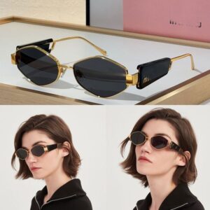 Designer Ladies Luxury Metal Frame Fashionable diamond shaped metal sunglasses Ladies Luxury Party Outdoor Sunglasses Classic Sexy Small Frame 5689