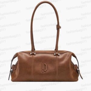 Brown Leather Handbag Designer bag Luxury Bag Womens Brown Shoulder bag crossbody bagLeather Handbag Large Capacity Tote bag clown bowling bag Casual Underarm bag
