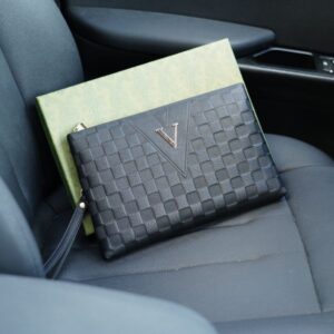 5A Quality Men's Handbag Briefcase Letter Pattern Designer Style Zipper Business Bag