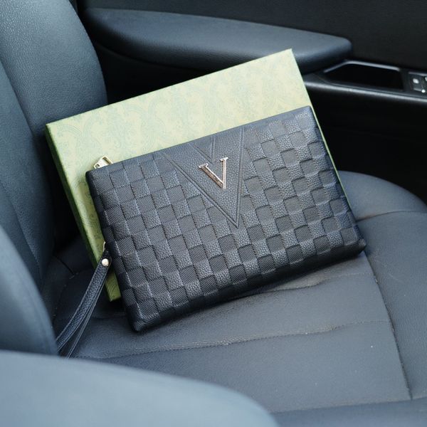 5A Quality Men's Handbag Briefcase Letter Pattern Designer Style Zipper Business Bag