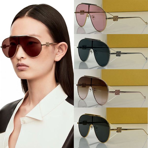 Hot Womens Brand Large Mask Sunglasses LW40107 Womens Designer Large Cat Eye Design Glasses UV400 Brown Lens Luxury Designer Retro Sunglasses Top Quality