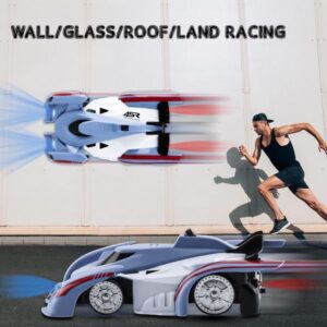 Electric/RC Wall Climbing Stunt Car LED Light 360 Rotation Childrens Gift Racing Diy Toy