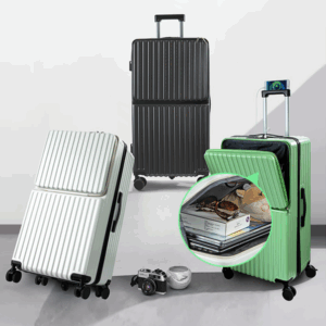 30 inch hard shell large capacity luggage, luggage compartment with spinner wheels, USB interface. Cup holder suitcase, 30%/70% split open suitcase, 22".24".28".30"