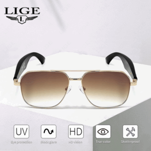 LIGE wireless smart glasses, multi-functional sports glasses, sunglasses, goggles, AI smart translation glasses Wireless call music control