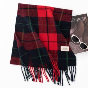 10814 autumn and winter new annual red plaid splicing warm neck scarf