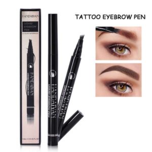 Cross border hot selling Handaiyan ultra-fine and micro carved waterproof, long-lasting, non smudging, four claw eyebrow pen, four forked eyebrow pen