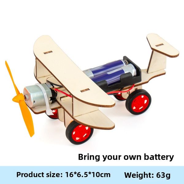 Scientific experiment airplane hand cranked power generation DIY handmade material package technology small production elementary school holiday gift