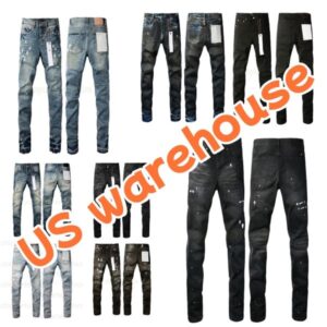 2025 fashion purplo pants Black Pencil Hole Cotton Print Hip Hop Jeans for Men – Casual Streetwear Jogger Pants purpll 26