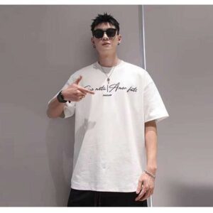 Clothing Printed Letters 240g New Summer Series Short Sleeve Casual Loose Fashion T-Shirt for Men mens Wholesale