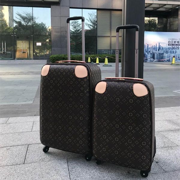 Designer Suitcases Designer Luggage with Travel Wheels for Women 20" Carry on Luggage Four Wheels Men Trolley Rolling Bag Old Flower Brand
