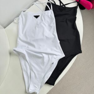 Women's Swimwear Designer P Strap one-piece swimsuit without chest cushion quick drying fabric thin shoulder strap