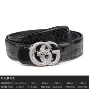 2024 Designer Men's Gift Box Dragon Head Buckle Inlaid Diamond Business Authentic Crocodile Belly Brand Belt Leather Trendy Fashion Youth