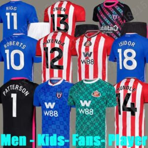 SUNDERLAND 24 25 Away Soccer Jerseys BELLINGHAM STEWART SIMMS ROBERTS CLARKE DAKU EMBLETON SEELT E O'NIEN PATTERSON Football Shirt PRITCHARD Men Kids Kit