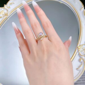 New S925 Silver 5*7 Purple Gemstone Ring – Elegant "Purple Aura" Design, Unique and Sweet, Perfect for Special Occasions