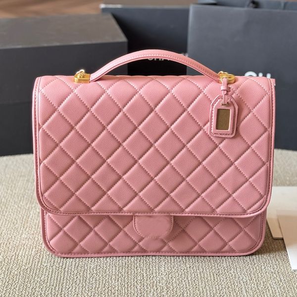 Brief Case Backpack 31cm Designer Womens Shoulder Bag Patent Leather/Sheepskin Diamond Gold Hardware Buckle Luxury Handbag Bags Schoolbag Airport Shopping Bags