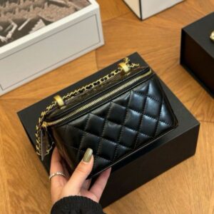 Designer bag Leather Golden Globe Makeup Bag Crossbody Bag Vanity With Chain quality luxurys Handbags Zipper cosmetic bag Fortune Bag 17m