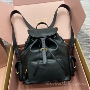 luxury drawstring flap bag multi-pockets designer shoulder bags women leather backpack adjustable straps closure buckle genuine leather brown mirror quality 9A