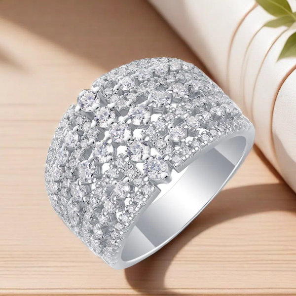 133 Moissanite stones S925 sterlin silver flight of time personalized fashionable band ring elegant luxurious designer high-end unique distinct jewelry for youth