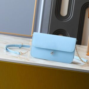 Contrast color metal button with chain small bag big brand same style –L8802