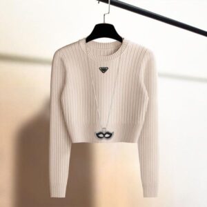 Women Sweaters Korean Fashion Long Sleeve Soft Classic Embroidery Printed Round Neck Sweater Women Autumn And Spring Pullover Long Knit Top