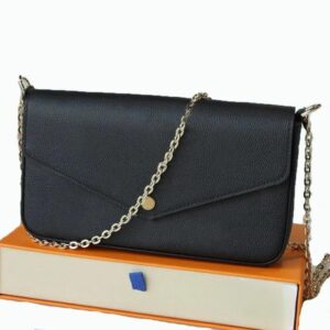 Luxury Designer Women's Shoulder Bag with Leather Chain – Flower Letters Plaid Crossbody Handbag for Ladies