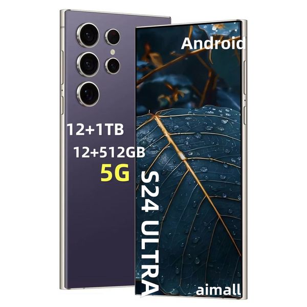 6.8 in 5G S24 Ultra Cell Phones Unlock Touch Screen Mobile Phone Androids s25 Smartphone Camera Telephone HD Display Face Recognition 512GB 1TB Local Warehouse