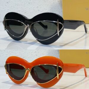 Cat Eye Acetate Sunglasses LW40119 Brand Fashion Female Designer Frame Metal Double Frame Sunglasses Pilot Glasses Womens Famous Brand Sunglasses