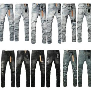 Designer Cross American Style High Street Hot Selling Graffiti Skinny New Vintage Ripped Stretch KSUBI Men's Jeans