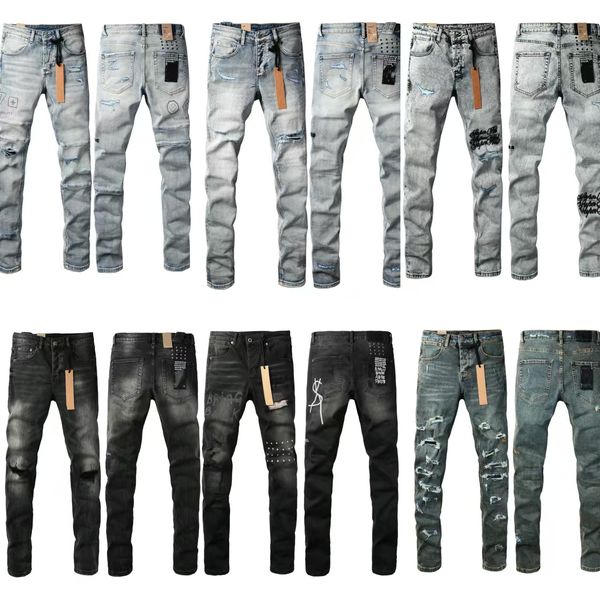 Designer Cross American Style High Street Hot Selling Graffiti Skinny New Vintage Ripped Stretch KSUBI Men's Jeans